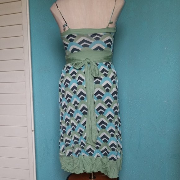 SUMMER SUN Dress Forever Green Blue Spaghetti Strap WOMEN'S Small WOMAN'S - Picture 3 of 5